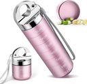 Organizzatore di pillole di viaggio in metallo, scatola di pillole settimanali portatile, impermeabile grande lega di alluminio 7 giorni contenitore di vitamina, BPA titolare dell'organizzatore gratuito di medicina quotidiana per la vitamina, supplemento, olio di pesce (Cute Pink)