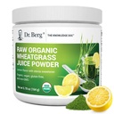 Dr. Berg USDA Certified Organic Green Powder Superfood (60 Serve) - Realizzato con Wheatgrass crudo, Chlorophyll, Trace Minerals & Natural Enzymes - Non-GMO Green Superfood Powder - Limone Flavor