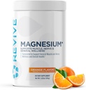 Revive MD Magnesium Powder Supplement - Magnesium Carbonate & Taurate Powder Drink Supporta Bones, Muscoli, & Nerves - Vegan-Friendly, Gluten-Free & Soy-Free - 30 Serve, Arancione