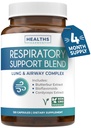 Integratore per la salute polmonare respiratorio - Integratore di supporto polmonare vibrante aiuta a sostenere la rimozione del muco delle vie aeree chiare e la disintossicazione rotonda stagionale o annuale - Vegan Herbal Formula non OGM (4 mesi di alimentazione)