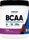 Nutricost BCAA Powder (Grape, 30 Serve) - Rapporto ottimale 2:1:1, Vegetariano, Non OGM
