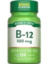 La verità della natura B12 Vitamina | 500 mcg | 120 compresse | Vegan, Non OGM & Gluten Supplemento gratuito