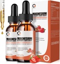 Magnesio Glycinate Gocce Liquide, 1000 mg Supplemento di Magnesio Liquido con Bromelain, Vitamina B6 C D, Complesso di Magnesio ad Alta Assorbimento per Notte, Supporto Muscolo & Energia, 1 Fl Oz (Pack of 2)