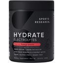 Polvere di elettroliti di Hydrate Sports Research® - senza zucchero e naturalmente aromatizzata con vitamine, minerali e acqua di cocco - Supporta l'idratazione - Pomegranato di ciliegia - 90 Serve
