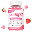 Gummie di collagene per uomini donne, Peptide di collagene idrolizzato tipo I,II,III,V,X con biotina, vitamina C A B D E per unghie dei capelli della pelle J0ints, Digestione di energia dell'immunità, Senza zucchero, 60 Conte
