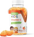 Viteey Kids Vitamin C Gummies - Supporto Immune per Bambini, Bambini, & Teens - Vegan, Gelatin Free, Gluten Free, OGM Free - Tasty Chewable Orange Guummy aromaed Immunity Gummy