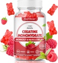 Softbear Creatine Monohydrate Gummies per le donne, Vegan Creatina Supplemento 5000mg Creatina HCL Pre Workout Gummies per Muscle Builder Strength Raspberry Flavor 60 Conte