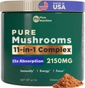 Mushroom Powder, Mushroom Blend - Polvere di funghi organici per il caffè - Smoothies, miscela di bevande, funghi adaptogenici, estratto di polvere di supplemento, funghi funzionali, polvere complessa per messa a fuoco e energia