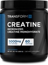 Polvere di monoidrato della creatina di TransformHQ (60 Serve) non aromatizzata - 5000mg Per Serving