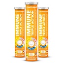 nutrazul Immune Triple Action Effervescenti Tablets con vitamina C 1000mg, vitamina D, zinco, supporto routine quotidiana, senza glutine, senza zucchero, senza lattosio, aroma arancione, 20 compresse, (pacchetto di 3)