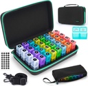 Organizzatore di pillole mensile 2 volte al giorno, organizzatore di scatole di pillole di mese con 32 scomparti giornalieri, 30 giorni titolare di pillole con il caso di viaggio duro caso di pillole Vitamine Case+Portable 7-Giorni di viaggio di medicina