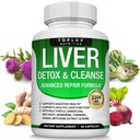 Detox & Repair Formula Liver Detox Supplemento – Latte Thistle with Dandelion, Artichoke, Turmeric, Radice di barbabietola, Turmeric & More for Natural Fast Herbal Cleansing Non-gmo Vegan 60 Capsule