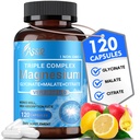 ASSR Triple Magnesium Complex – 300mg Magnesio Supplemento con Glycinate, Malate & Citrate – Supporta Rilassamento, Muscolo & Nerve Funzione – Alta Assorbimento, Vegan, Non OGM, 120 Capsule