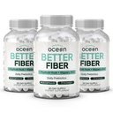 Organics Ocean Better Fiber - Supplemento giornaliero in fibra - Sgabello per movimenti senza sforzo Bowel - con Psyllium Hulk e Slippery Elm - 3 bottiglie
