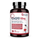NATURA TARGET CoQ10-100mg-Softgels con 10mg PQQ - Coenzima ad alto assorbimento Q10 con Organic-Olive-Oil - Antiossidante per la salute del cuore e del cervello, Cellular-Energy-Produzione, 120 Serve