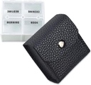 VOFOON Piccolo organizzatore di pillole, scatola di viaggio per borsa, contenitore di pedaggio tascabile, 4 volte al giorno della medicina portatile della vitamina Case, Fish Oil Supplement Box (4 scomparti, 4X-SU)