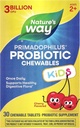 La Via della Natura Primadophilus Probiotici Chewables for Kids, Supports Healthy Digestive Flora*, per bambini Età 2+, 3 miliardi di CFU, 30 Cherry Flavored Chewables (Packaging May Vary)