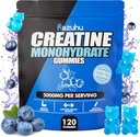 Pre Workout hcl creatina monoidrato Gummies, 120 mastica blu per gli uomini (bluberry), creatina hcl Integratore di energia per le donne, siero Protein Isolate Vital Source Feminine Gummies