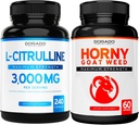 L Citrulline (240 capsule) L Arginina & Nitric Ossido per Stamina, Endurance & Performance per Workouts e Horny Goat Weed (60 capsule) Premium Hornygoatweed & Icariin Epimedium - Vegan & USA Made