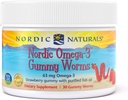 Nordic Naturals Nordic Omega-3 Gummy Worms, Fragola - 30 Gummy Worms - 63 mg Total Omega-3s con EPA & DHA - 30 Serve