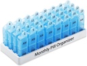 Daviky mensile Pill Organizer 2 volte al giorno, 30 giorni Pill Box AM PM con contenitore separato, un mese medicina caso due volte al giorno per tenere vitamine, integratori e farmaci (blu)