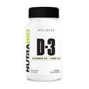 NutraBio Vitamina D (5000 UI), Supporto Immune - 90 capsule vegetali