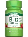 La verità della natura B12 Vitamina | 60 compresse di dissolve veloci | 2500 mcg | con acido folico | Vegan, non OGM & Gluten Free