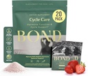 BOND Cycle Care – PMS Support Supplemento & Hormone Balance per le donne – Riduttore di Cortisol con Ashwagandha, L-Tryptophan, Magnesio, Cramps & Mood Relief, Miscela di Bevanda di Fragola - 20 pacchetti di viaggio