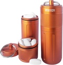 Organizzatore di pillole a due strati, contenitore impermeabile della pedana, supporto della pedana può memorizzare le pillole qualsiasi dimensione, vitamine, olio di fegato del coperchio, integratori e farmaci, prodotti Rv, dimensione:1.6 x 1.6 x 4.4 in(Orange)