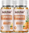 Gummie curcuma e zenzero (2 Pack) - Curcumina erboristica con pepe nero e integratori di zenzero per il supporto immunitario Pelle sana - Gummie turche vegane per adulti - Gluten Free, Basso zucchero