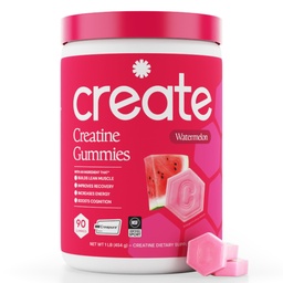 Creatina Monohydrate Gummies per Uomini e Donne - Boost Focus, Forza e Endurance, Formula Anti-Melting, Vegan, Gluten-Free, Non-OGM, 1.5 Gram Creatine per Gummy (Watermelon, 90 ct)