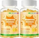 Magnesio Glycinate Gummies 1000mg - Zucchero Gratuito Magnesio Potassio Supplemento con Vitamina D, B6, CoQ10 per Calma Mood & Sleep Support - 120 Gummie Arancione