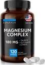 Supplemento Triple Magnesium Complex (120 capsule vegane) - 180mg di Magnesio Glycinate Taurate and Citrate - Integratori Complesso Magnesio Calma