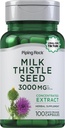 Piping Rock Milk Thistle Supplement 3000mg | 100 capsule | Estratto di erbe concentrato | Non OGM, Gluten Free