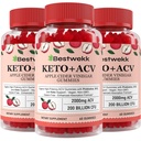 Gummie di Aceto di Sidro di Mele, Gomma di ACV di Max Strength 2000mg con Probiotici, B12 e Supporto Keto, Per Digestione, Metabolismo, Detox, Gut & Salute Immune, Gelatin-Free, Non-GMO, 180 gommie di acv di keto