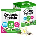 Orgain Organic Vegan Protein Powder, Vanilla Bean - 21g Plant Protein, 5g Prebiotic Fiber, Carbo basso, Nessun Lattosio Ingredienti, Non Aggiunto Zucchero, Non OGM, Per Shakes & Smoothies, 10 pacchetti di viaggio