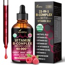 VivoNu Vitamin B Complex Liquid Drops, Methylated Vitamin B12 6,000mcg, B1, B6, B3, B5, B2, Folate, Biotin, Magnesium, Zinc, CoQ10 for Metabolism* & Energy Support, Raspberry Flavor Supplements