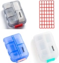 Casella di pedaggio (3 Pack) - Portable Small Supplements Tablet Container Box con 10 scomparti - Medicine Capsule Vitamin Fold Flip Organizer Dispenser Holder Storage for Travel Trip Pocket Purse