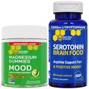 NATURAL STACKs Mood Magnesium Citrate Gummies + Serotonin Brain Food Bundle - Positivo Mood & Stress Support - 90 pezzi
