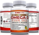 Omega 3 Fish Oil Supplemento 3600mg con EPA e DHA per le donne e gli uomini Supporta giunto, cervello e salute del cuore 120 Softgels, alimentazione di 40 giorni