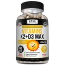 Kaya Naturals Vitamins K2 con D3 5000IU Supplemento per gli uomini e le donne - Facile da ingoiare - Bioperine Capsule (60 Conte (Pack of 1))