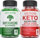 Atlantis Nutrition Supergreens 60 Gummies + Sugar Free Keto Aceto di sidro di mele 60 Gummies