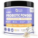 NATURA TARGET Probiotici per cani - Probiotici per cani, Plus Prebiotici, Enzimi digestivi, Fibra, Supporto Gut, Salute immunitaria, 6 miliardi di CFU Dog Probiotic Powder, Relieve Diarreea, Sgabello Loose, 90 Scoops