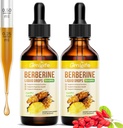 (2 Pack) Integratore di Berberina, 1500mg Gocce Liquide di Berberina Organica con Cannella di Ceylon, Melone Bitter - Supporta Immune e Metabolismo, Vegan, Ananas Flavor-2 FL Oz