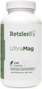 RetzlerRx UltraMag 125 Magnesium Glycinate Supplemento - 240 capsule con TRAACS brevettati per l'assorbimento potenziato - Supporta la salute cardiovascolare, Funzione muscolare, Salute e resistenza