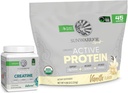 Polvere di proteine organiche attive del sole Vanilla aromatizzata alle piante 45 Serve & Creatina polvere di monoidrato 60 Serve