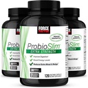 Fattore di Forza ProbioSlim Supplemento Probiotico Extra Forza per le donne e gli uomini con 30 miliardi di CFU e Estratto di tè verde per il supporto della salute del fegato, Bloating e Rilievo del gas, 120 Conte (Pack of 3)