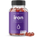 Gummie di ferro di NutraChamps con vitamina C - 20mg, supporto per la formazione delle cellule del sangue, 60 Vegan Gummies per la carenza di ferro e l'anemia, energia, messa a fuoco, aumento immunitario