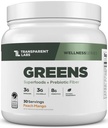 Greens prebiotici - Superfood Powder & Antioxidants Supplemento con Spirulina Organica, Chloerra, Acacia, & Green Banana Powder - 30 Serve, Peach Mango