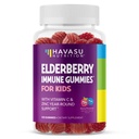 Gummie di sambuco per bambini con zinco e vitamina C - Integratore di supporto immunitario per bambini - 120 Conte, Vegan, Sapore di bacche - Difesa giornaliera conveniente con antiossidanti e nutrienti essenziali
